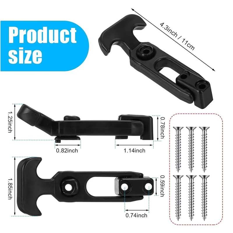AB13-fechadura de borracha t alça flexível ferrolho com parafusos para refrigerador para capô ferramenta armário barco 2 peças