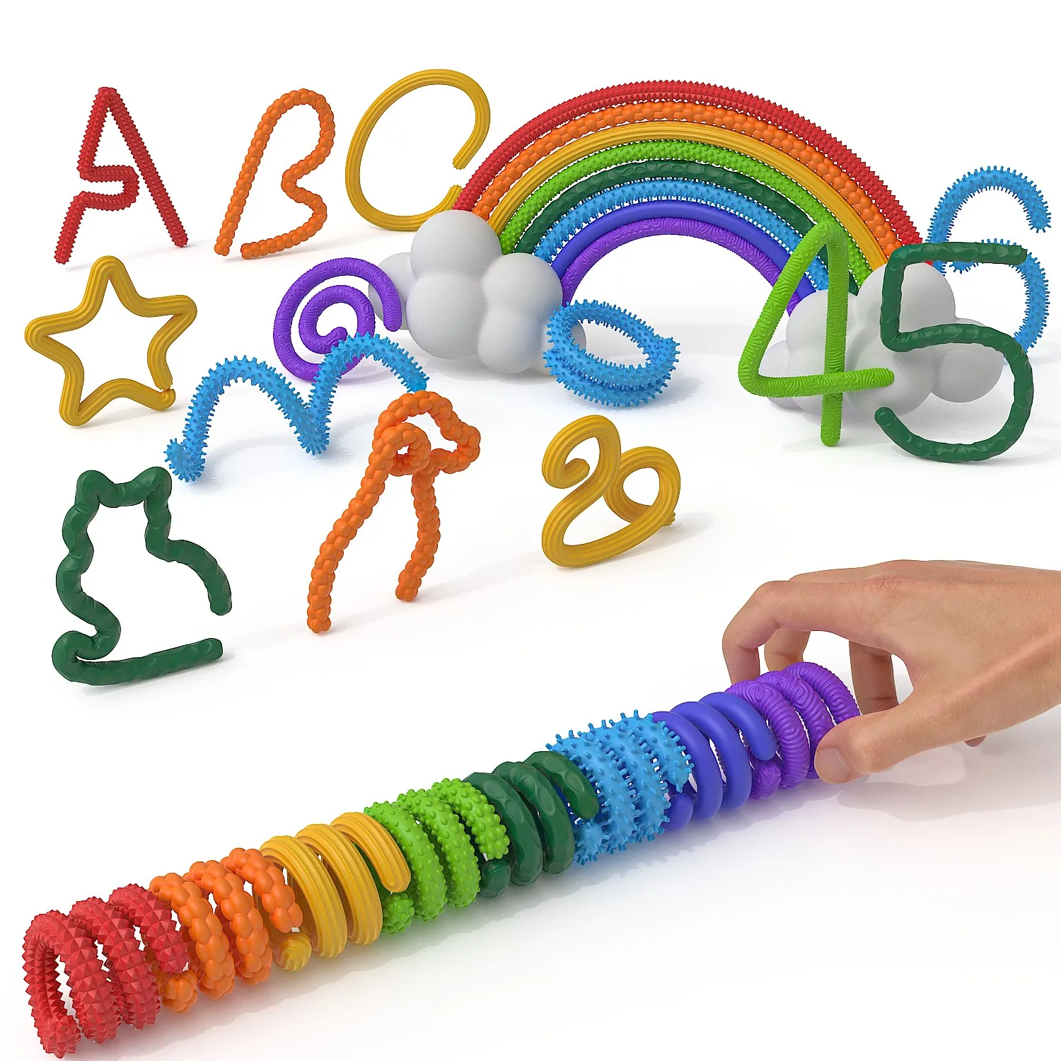 Fidget Sensory Sticks Autism Textured Calming Sensory Toys Antistress Anxiety Stress Relief Fidgeting For Kids Christmas Gifts