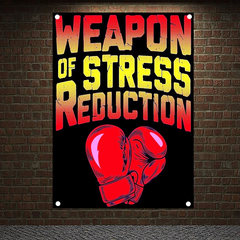 

WEAPON OF STRESS REDUCTION Motivational Workout Posters Wall Chart Exercise Banners Flags Wall Art Tapestry Sticker Gym Decor