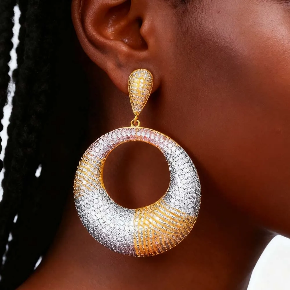 

Missvikki Fashion Cubic Zirconia Drop Earrings Luxury Gold Color Wedding Ear Accessories for Women Versatile Jewelry Wholesale