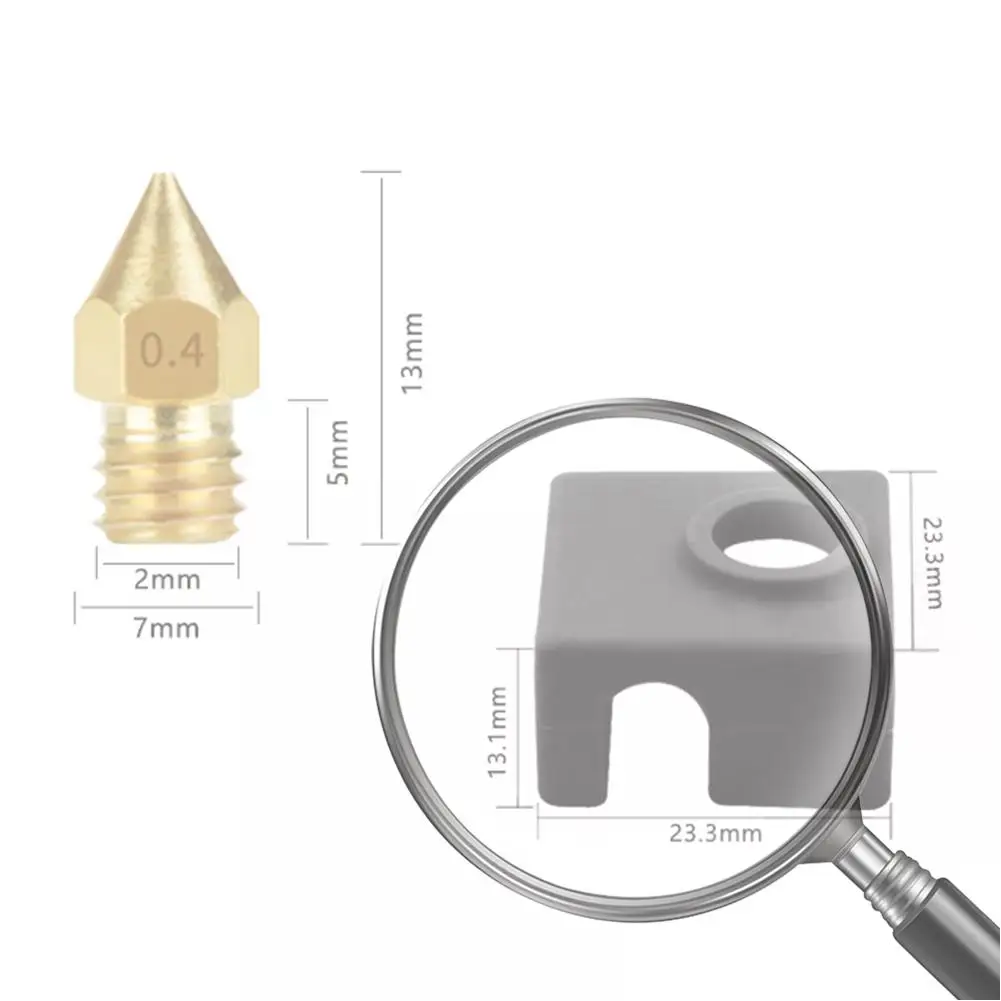 

9Pcs Brass Nozzle Pneumatic Connector DIY 0.4mm MK8 Nozzle Extruder Hot End Kit for Creality Ender 3 Pro 3D Printer