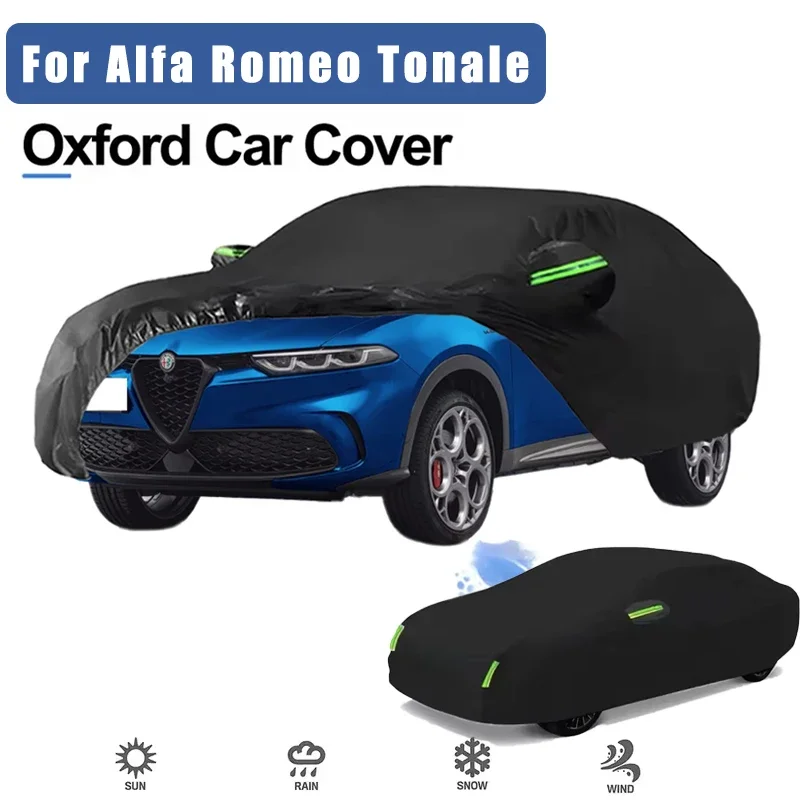For Alfa Romeo Tonale Oxford Cloth Full Car Cover Outdoor Waterproof Dustproof Anti UV Sun Snow Protection Exterior Accessories