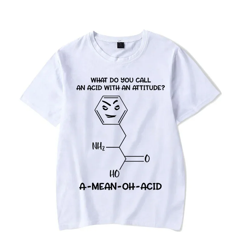 Brand Men\'s T-Shirt Chemistry Acid with Attitude Print Tshirts Short Sleeve Men\'s T-Shirt Funny Graphic T Shirt Black Tee Shirts