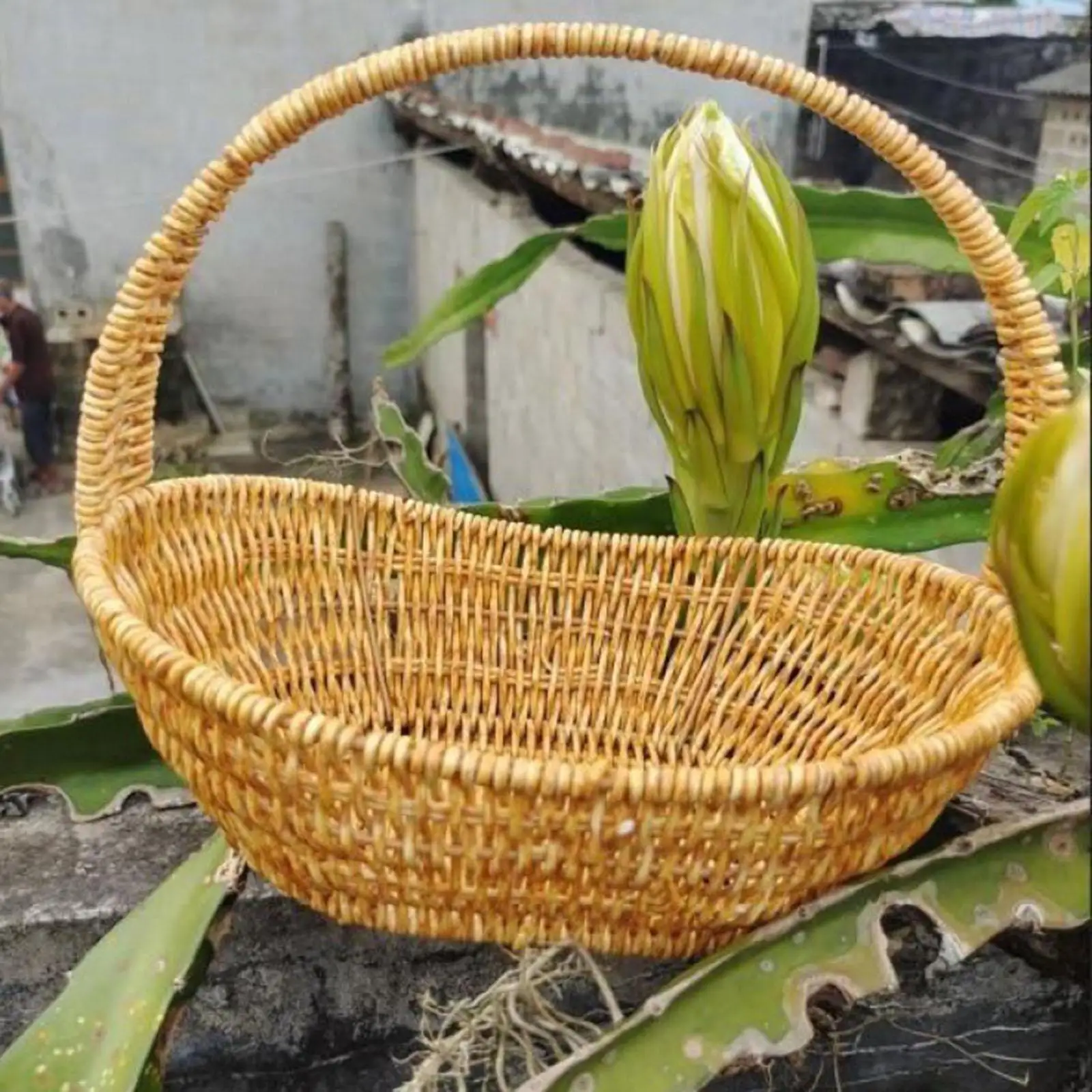 Storage Serving Basket Container Woven Grocery Baskets Picnic Basket Handwoven Storage Basket for Beach Shopping Hiking Kitchen Storage Serving Basket Container Woven Grocery Baskets Picnic Basket Handwoven Storage Basket for Beach Shopping Hiking Kitchen