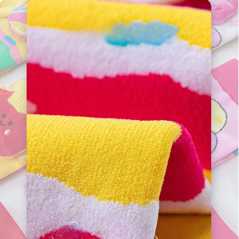 Cartoon-Kniestrümpfe für Kinder, Lustige 3D-Donut-Eiscreme-Kindersocken, Lange Kniestrümpfe, Weiche Baumwollstrümpfe für Jungen und Mädchen – Detail 17