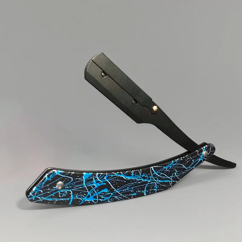 Homens barbear barbeiro ferramentas navalha de cabelo antigo borda reta dobrável faca de barbear unisex remoção do cabelo metal moda atacado