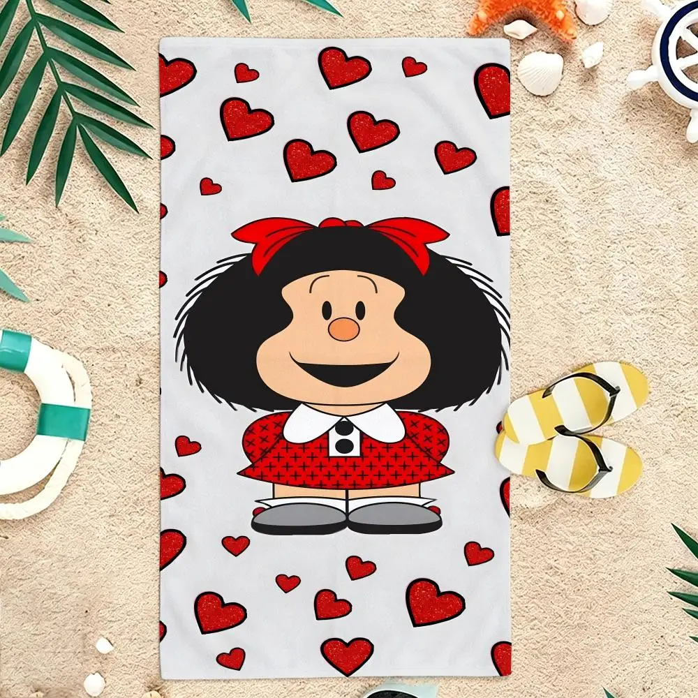 Cartoon M-Mafalda Towel Microfiber soft Beach Towel for Travel Fitness Sauna Bathing Camping