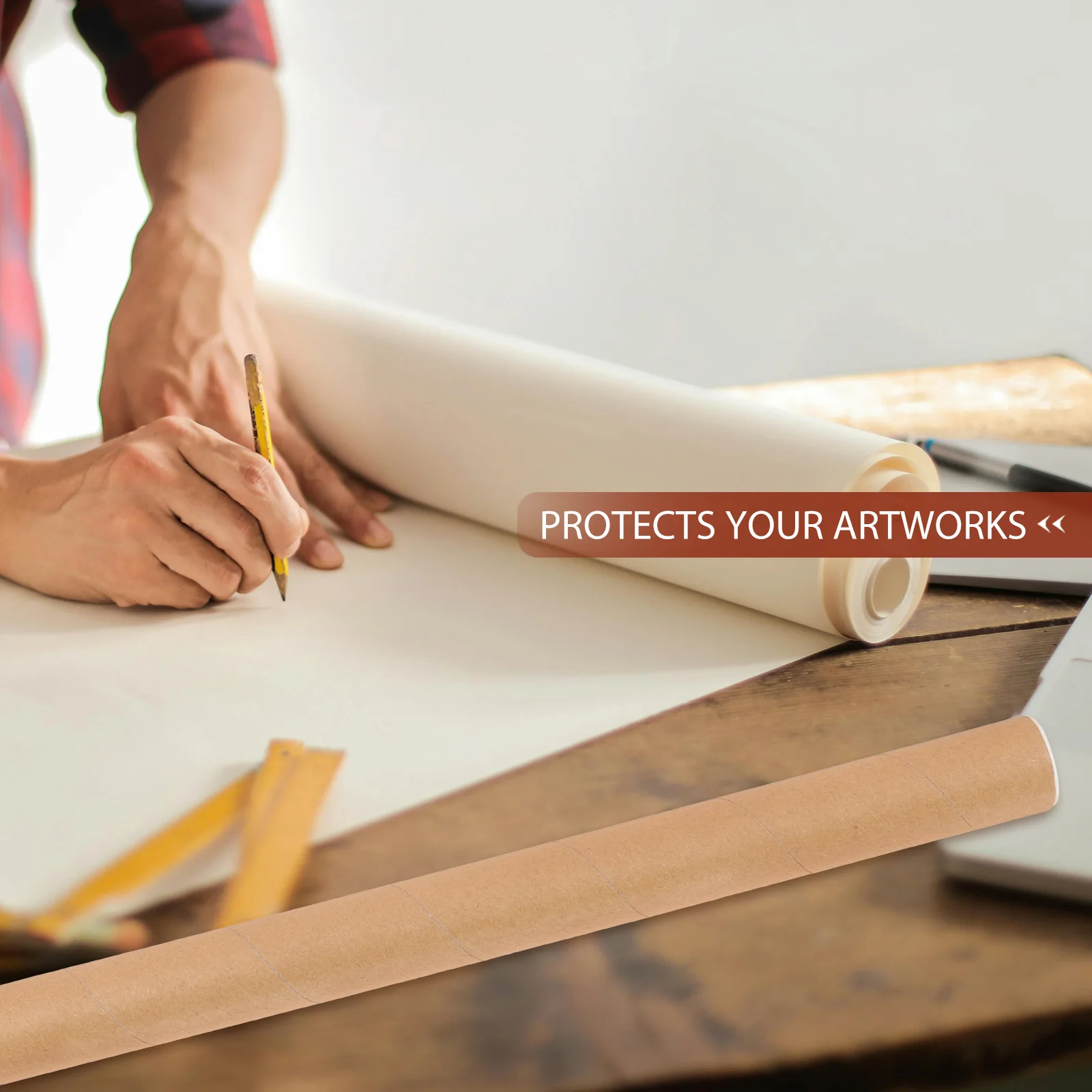 Round Paper Poster Tube Practical Storage Tube Portable Holder for Artwork Painting Documents Mailing Wrapping Supply