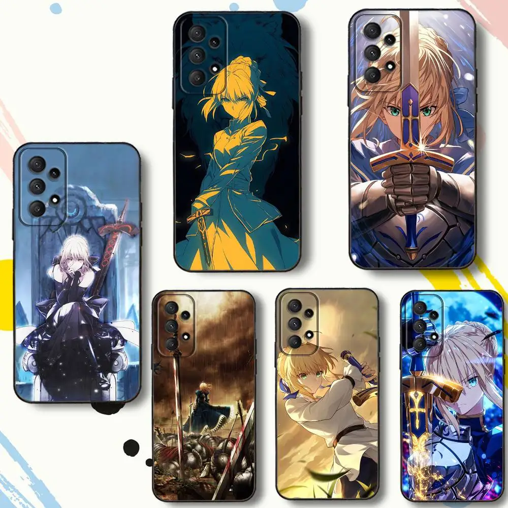 

Fate StayS Night S-Saber-es Phone Case For Samsung Galaxy A 80,72,73,91,53,22,51,52,5G,Plus,J,Note Soft Black Cover