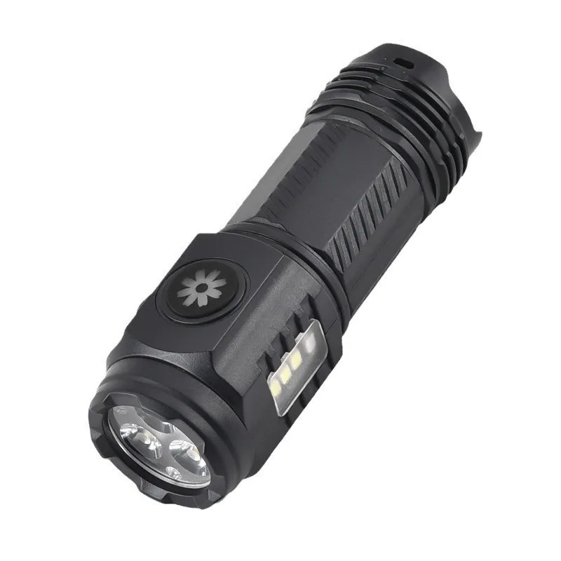 Mini 3-Eye LED Flashlight, Super Bright Laser Cannon, Portable Camping Light with Strong Magnet & Pen Clip, Small Torch