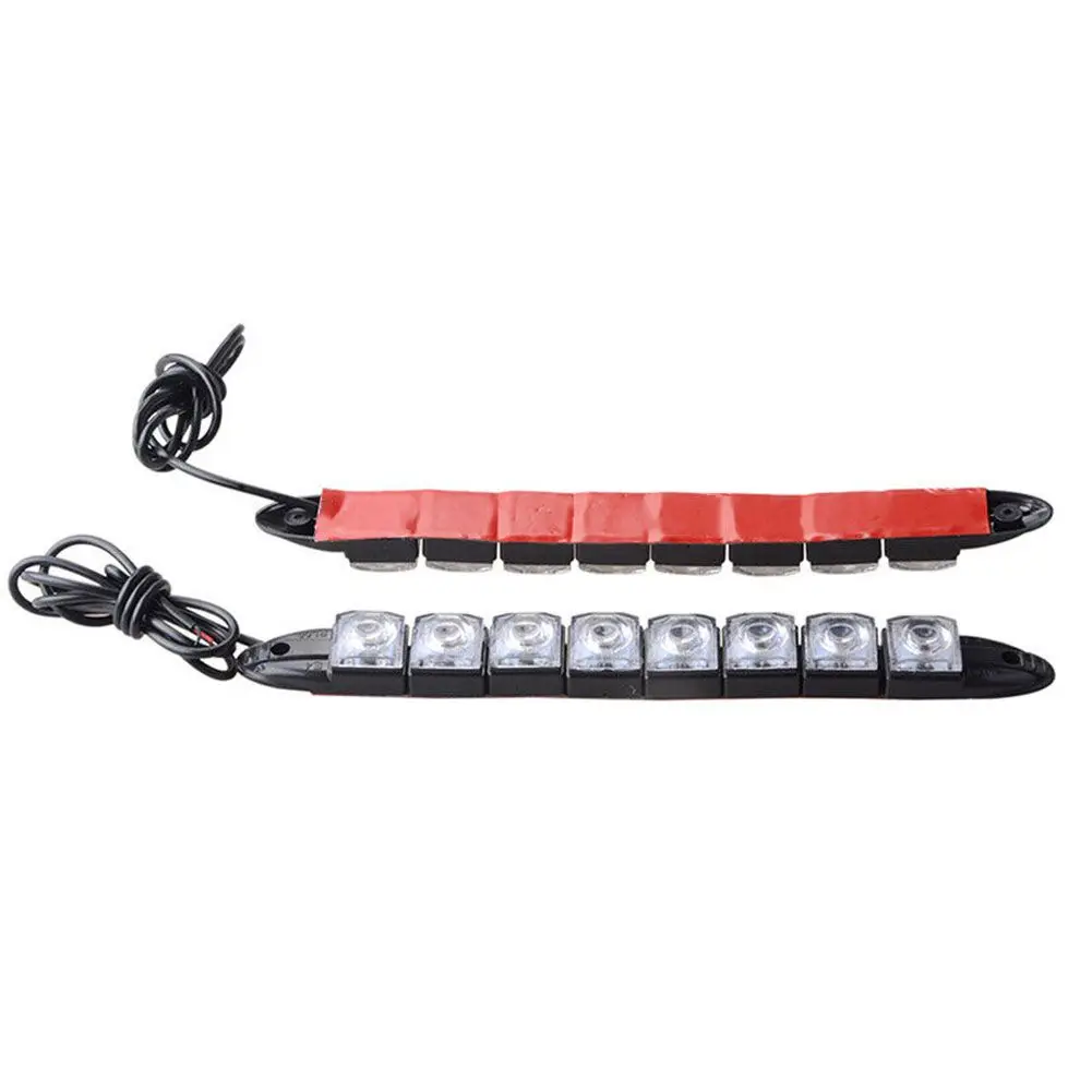 Day Driving Lights Car Light Car Accessories White Waterproof Lights 2pc 12V 8 LED Light Day Driving Lamp Lights