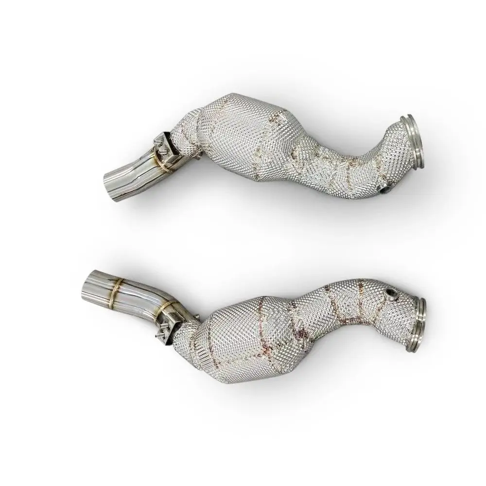 Wholesale car fitment Automotive exhaust system downspout downpipe with heat shield suitable for Maserati GTS 4.7L