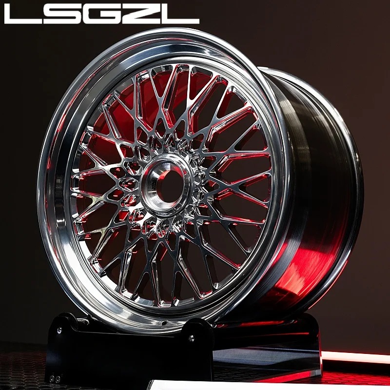 Roda Forjada Personalizada LSGZL de 2 Peças, 18 19 20 21 22 24 26 Polegadas, Jante Polida 5x120 5x114.3 5x130 6x139.7 para Carros de Passageiros