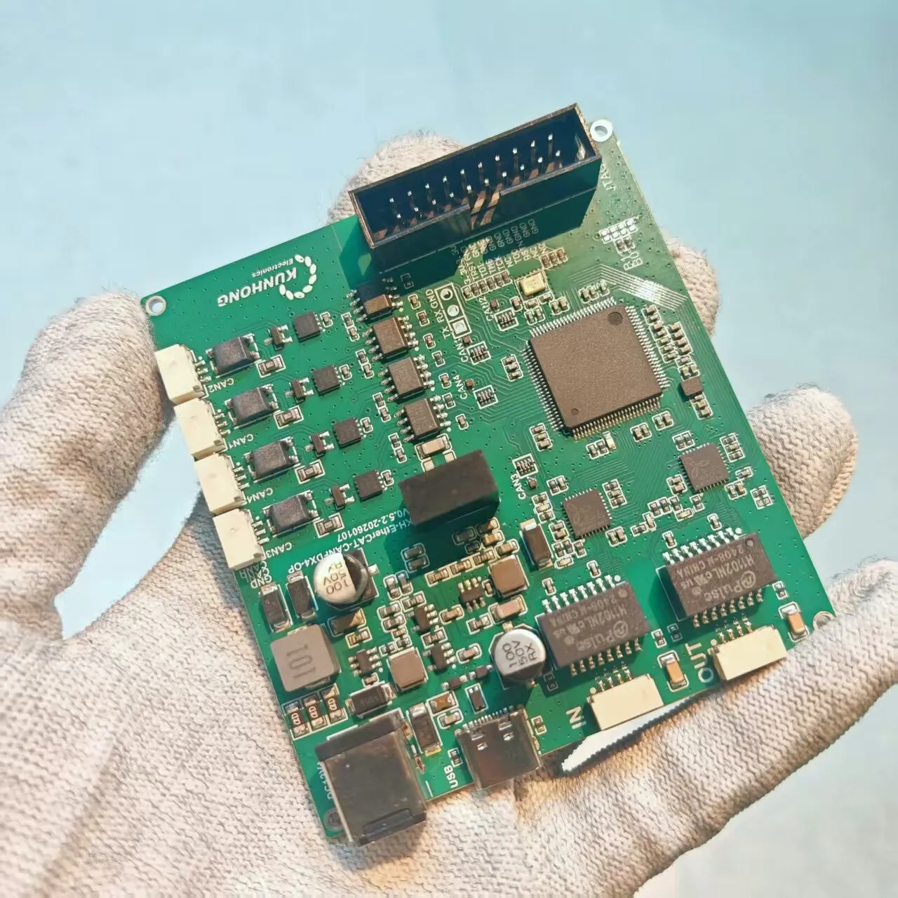 Robot joint motor KH-Ethercat to CAN FD X4 channel, two-way data transparent transmission