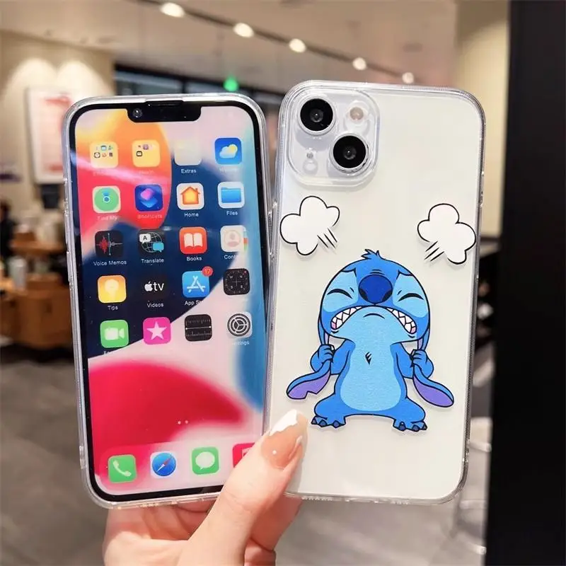 Disney Angry Stitch Case For Infinix Note 40 Pro Zero 30 Hot 30i 40i Smart 8 7 Tecno Spark20 Pro Cover Soft Silicone Capa Clear