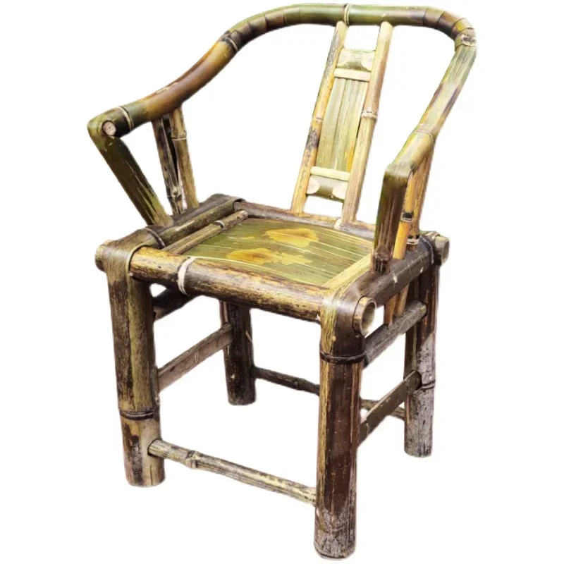 

Bamboo Chair Armchair Household Vintage Dining Chair Vintage Rattan Bamboo Stool Armchair Chinese Style Break