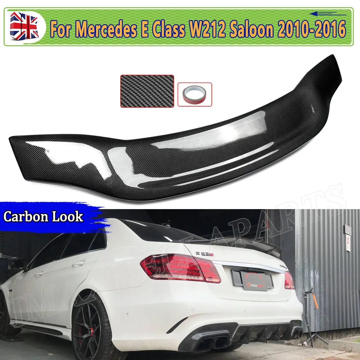 

Carbon Look Spoiler For Mercedes E Class E63 W212 E200 E400 2010 2011 2012 2013 2014 2015 2016 Rear Spoiler Boot Lip RT Style