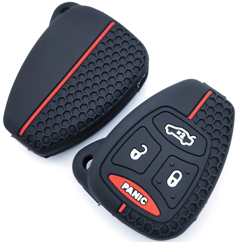 Funda de silicona para mando a distancia de coche, 4 botones, para Dodge, Jeep Commander Grand Cherokee Chrysler Aspen 300, accesorios para llaveros Fob