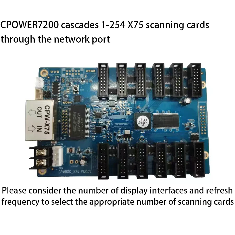 Lumen CPW-X75 Receiving Card LED Full Color Module Display Scanner Card HUB75*12 For C-Power 70A Control Card