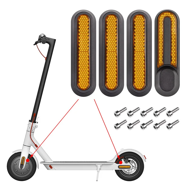 

4PCS Replace For Xiaomi Mi M365/Pro Electric Scooter Custom Parts Front And Rear Wheel Frame Protection Cover Reflective Sticker