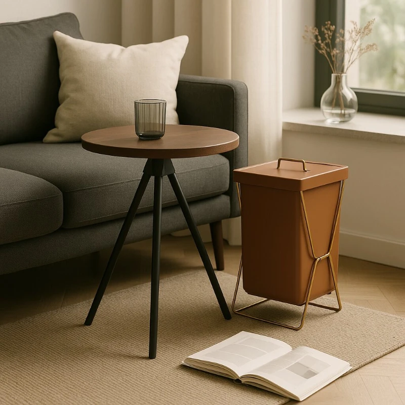 

Modern Three-Leg round Dining Table Thickened Iron round Table Small Apartment Office Coffee Table Mini Meeting Table