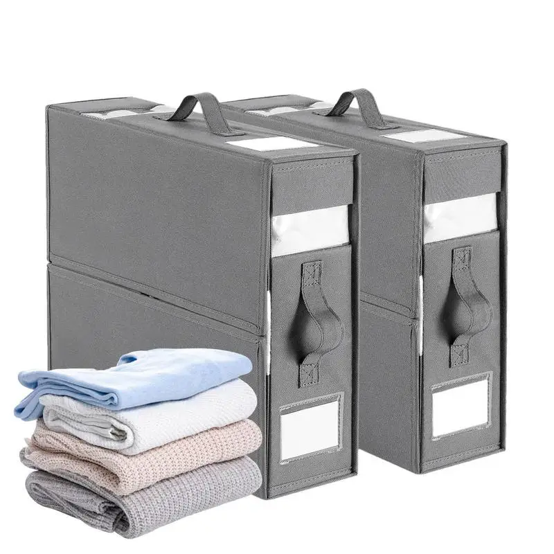 Sheet Set Storage Box Organizer Folding Window Zipper Blanket Organizer Box Wardrobe Bed Clothes Storage Organizer For Closet