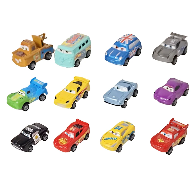 Hot Car 2 Toy Pull Back Disney Pixar Cars 3 Lightning McQueen Sheriff Jackson Storm Ramirez Mater Mini Set kids Birthday Gift 12