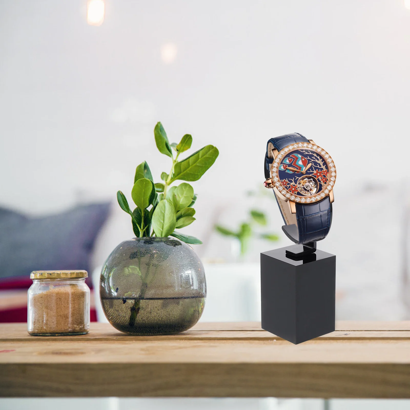 

3Pcs Crystal Watch Storage Holder Bracelet Bangle Stand Elegant Display Safe Scratch Proof Surface Home Office Use