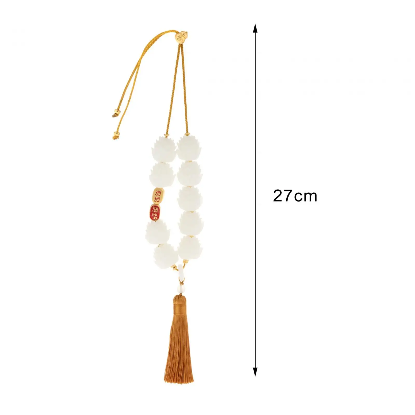 

Rearview Mirror Pendant Resin Lotus Beads Tassel Lucky Charm Car Hanging Decoration Auto Accessory for Home or Office