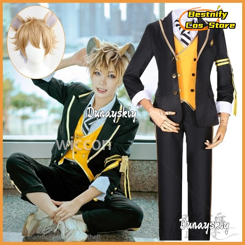 Anime Game Twisted-Wonderland Ruggie Bucchi Cosplay Costume Wig Savanaclaw School Uniform Suits Halloween Christmas Customized