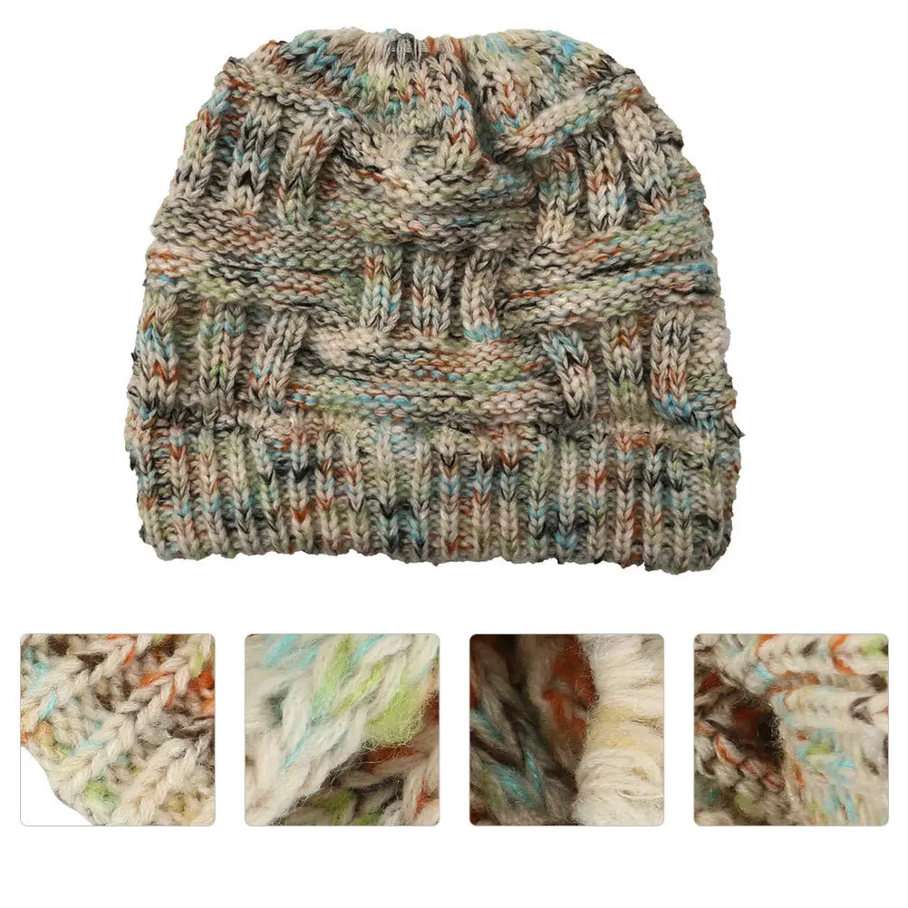 

1pc Fashion Knitted Outdoor Knitted Cap Weave Hat For Winter Outdoor Stylish Weave Woolen Hat Gift