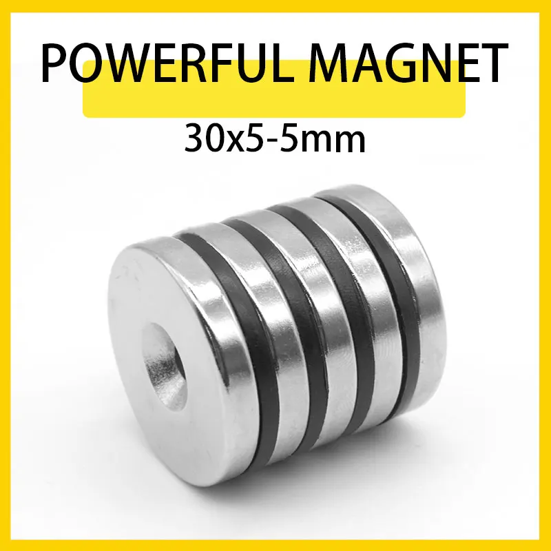 1~20PCS 30x5-5mm Neodymium Magnet 30mm x 5mm Hole 5mm NdFeB N35 Round Super Powerful Strong Permanent Magnetic Disc