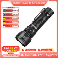 SOFIRN SR15 Rechargeable Flashlight 4500lm Super Bright Long Beam Distance EDC Torch for Camping Fishing