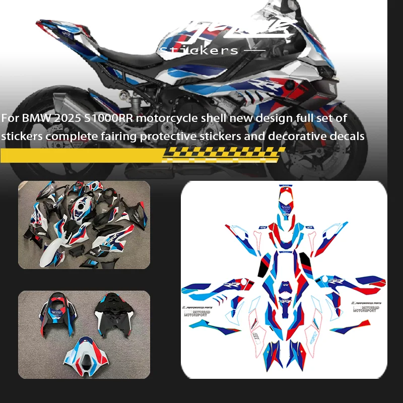 

For BMW 2025 S1000RR motorcycle shell new design full set of stickers complete fairing protective stickers and decorative decals
