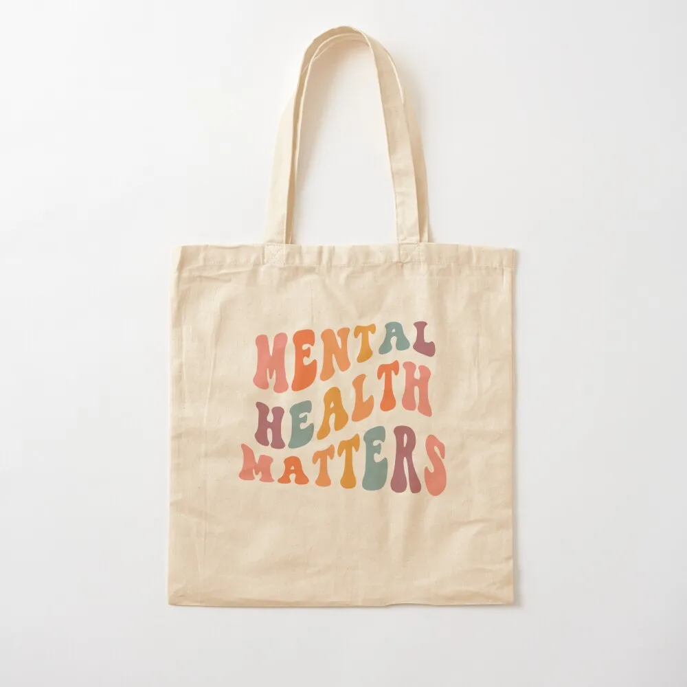 Mental Health Matters Tote Bag tote bag Lady bags shopping trolley bag shopping bags foldable Canvas Tote