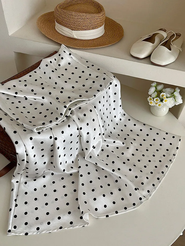New 2026 Satin Polka Dot Fishtail Skirt 2026 Spring Summer Elegant Trend A-line Slim Bodycon Skirt