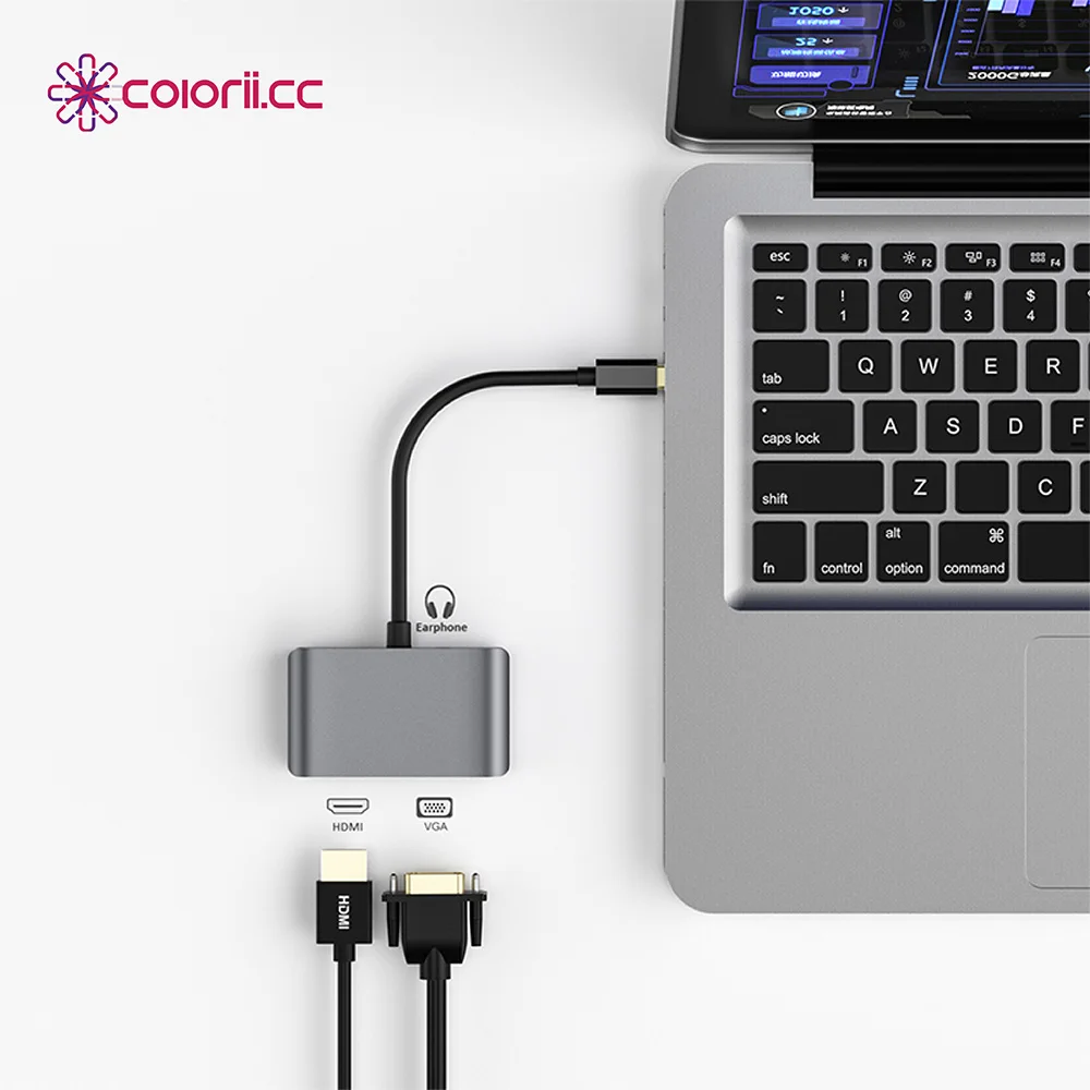 Adapter Colorii.CC Mini DisplayPort na HDMI Konwerter Mini DP VGA Thunderbolt 2 HDMI dla MacBook Air 13 Surface Pro 4