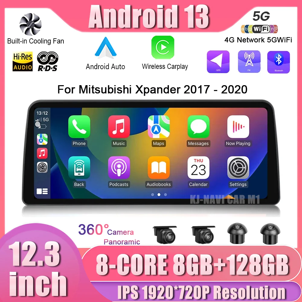 

Автомагнитола для Mitsubishi Xpander 2017-2020, Android 13, 12,3 дюйма, GPS-навигация, BT Carplay, мультимедийный видеоплеер, хост-блок