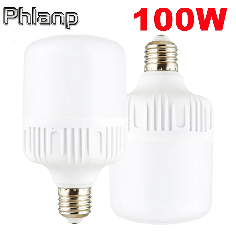 

100W E27 LED screw mouth light high brightness white light 220V eye protection non flickering High heat dissipation light bulb