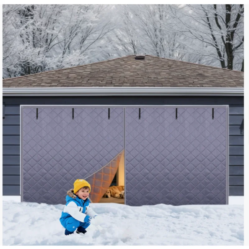 Garage Door Screen for Winter Insulation Kit Magnetic Thermal Insulated Door Curtain with Oxford Fabric Magnetic Self-absorption