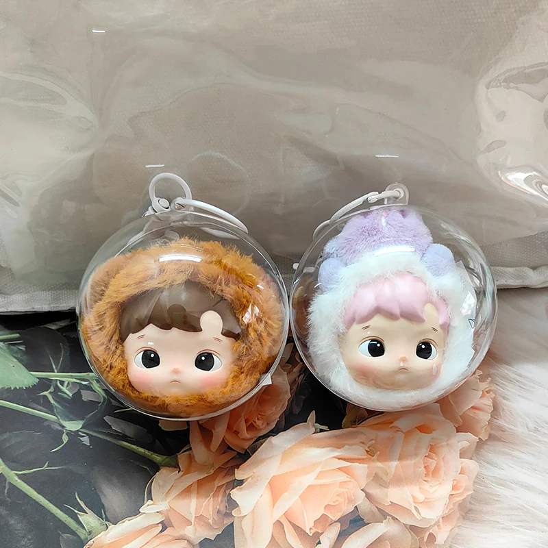 Clear Outdoor Protecting Case Mini Cute Kawaii Transparent Storage Display Circle Box For 8cm 10cm Anime Doll Plush Clay DIY Toy