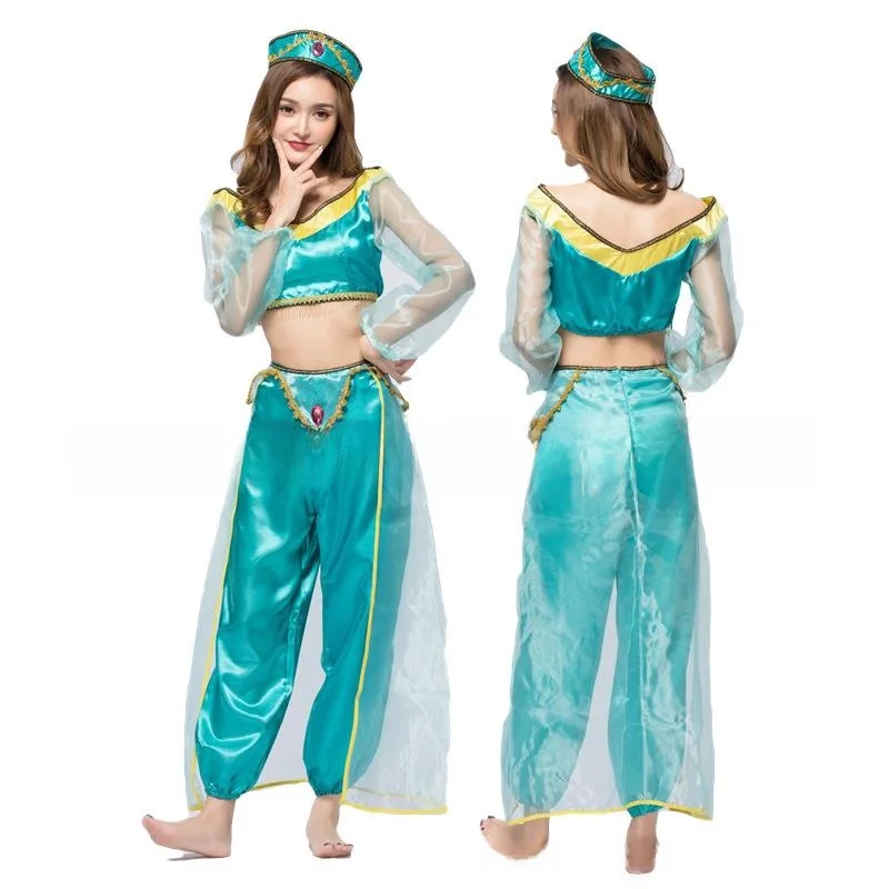 

Yao Xintian Latin Sle костюм на Хэллоуин женский наряд принцессы Жасмин танцевальная одежда ансамбль традиционный этнический сценический костюм