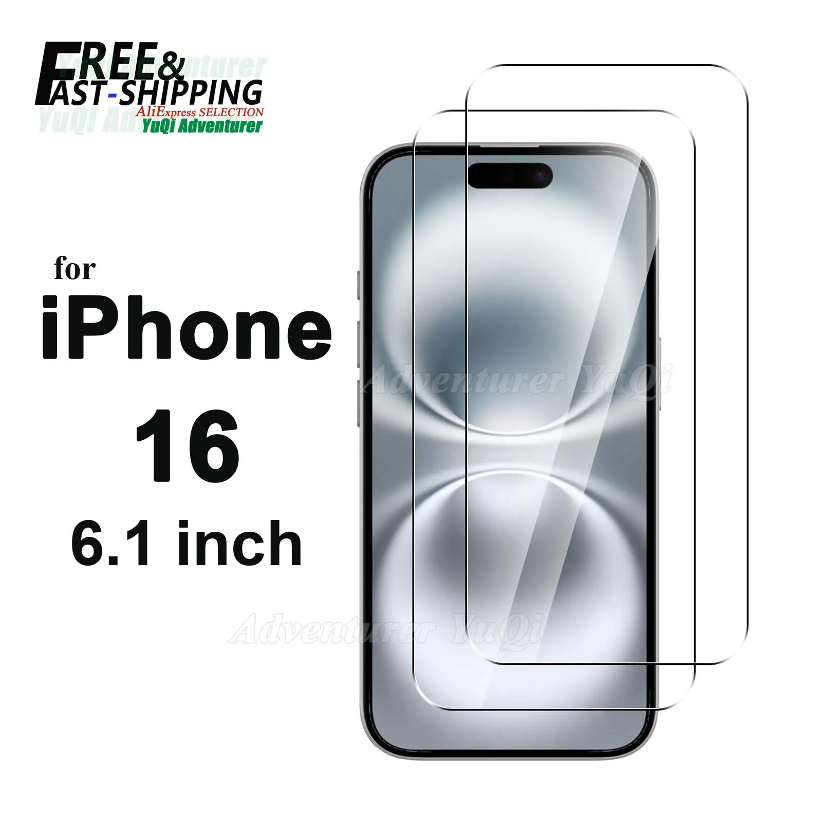 Screen Protector for iPhone 16 Tempered Glass Crystal HD 9H Transparent Anti Scratch Case Friendly High Aluminum