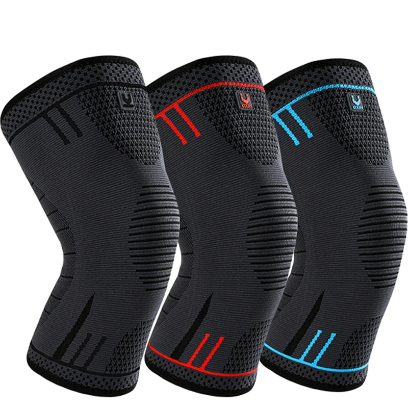 1 Pcs Compression Knee Support Sleeve Elastic Breathable Knee Pads Brace Springs Gym Sports Protector Basketball Volleyball Run image 5