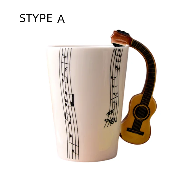 Dropshipping Ceramic Mugs Guitar Mug Musical Instrument Musical Note Shapes Coffee Mugs Milk Tea Cups Drinkwars for Kitchen Tool