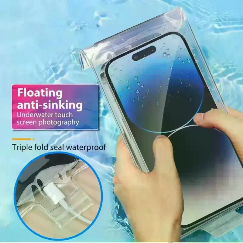 Universal Transparent Swimming Waterproof Phone Case Bag Underwater Cover Pouch Waterproof Case For mobile phone view 2
