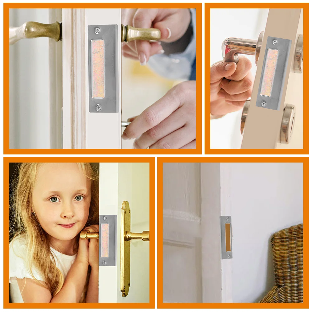 2Pcs Door Lock Accessories Stainless Steel Deadbolt Strike Plate Cover Door Hole Filler Reinforcement Plate Hole Filler