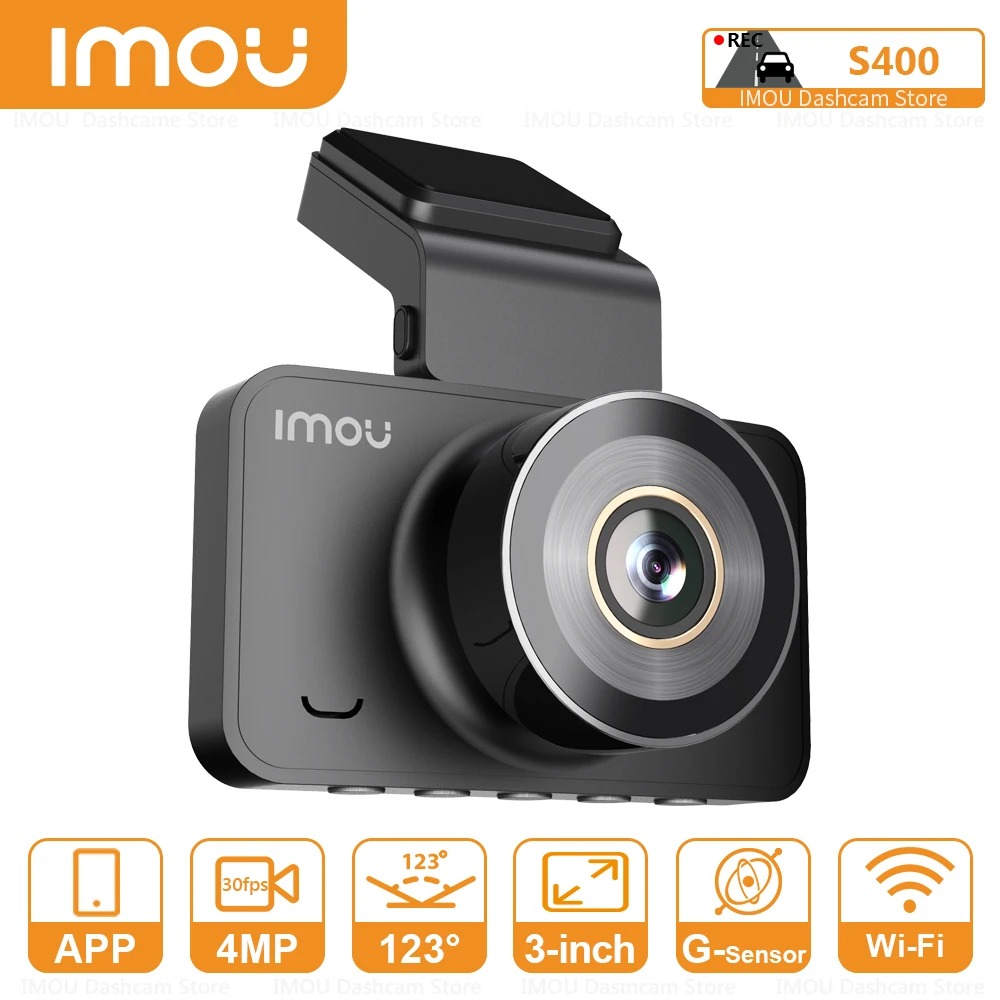 

Автомобильный видеорегистратор IMOU Dash Camera S400 с 3-дюймовым IPS-экраном Подключение к приложениям Поддержка парковки в течение 24 часов Голосовое управление Многоязычная система 4-мегапиксельное видео в формате F