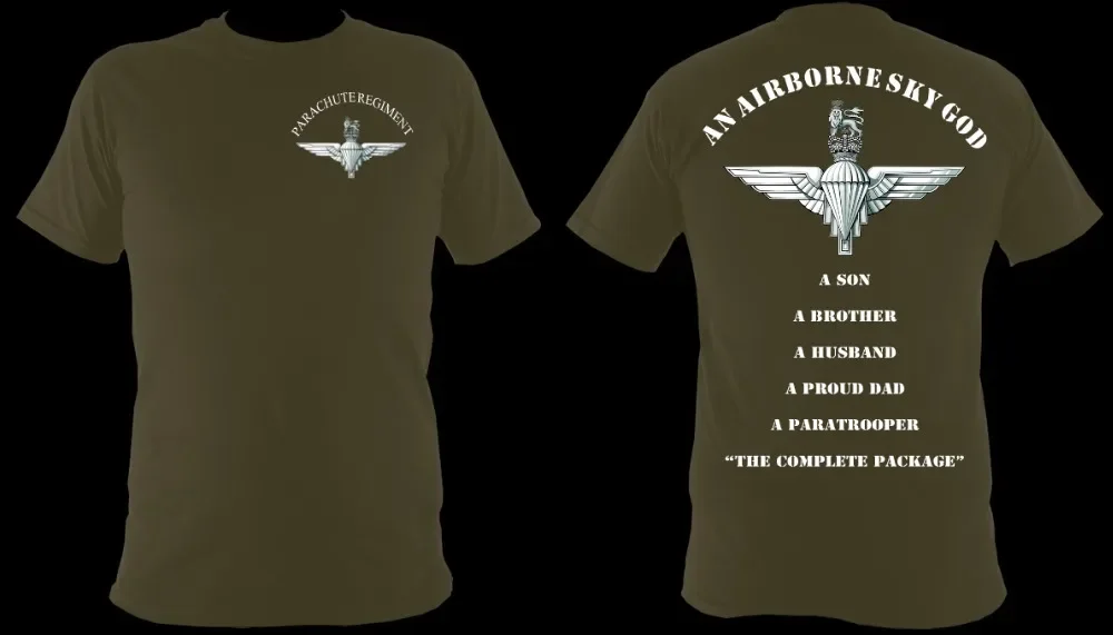 Airborne Sky God Parachute Regiment Paratrooper T-Shirt 100% Cotton O-Neck Summer Short Sleeve Casual Mens T-shirt Size S-3XL