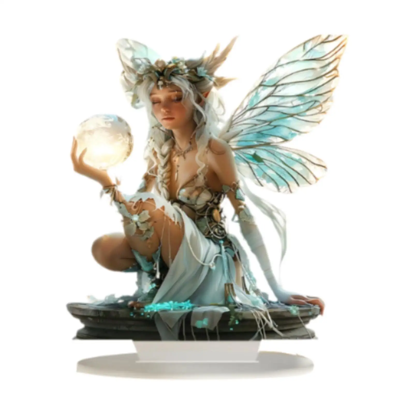 2D قزم الجنية الديكور الاكريليك الفن الحرفية المقتنيات الزخرفية سطح المكتب فتاة جميلة تمثال مسطح للمنزل رف الكتب مكتب